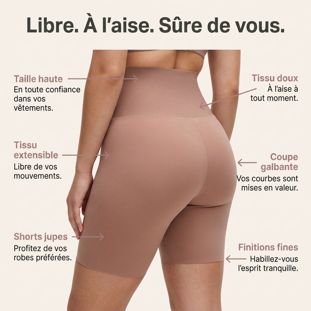 Lissia™ Short Sculptant Invisible — Le tombé parfait sous vos vêtements.